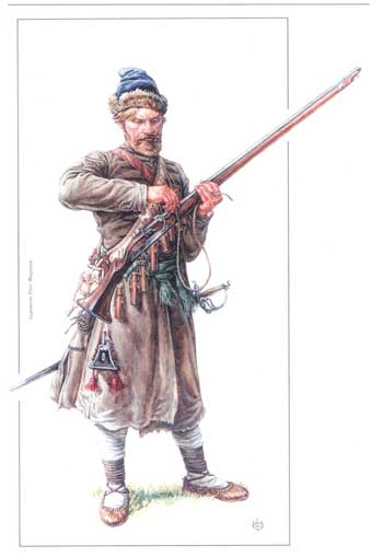 Московський солдат з полку нового вишколу наприкінці 1650-1660 р.р. Ілюстрація з книги Алєксандра Малого